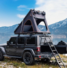 UPLAND Rooftop Tent Hard Shell for Camping, Aluminium Pop Up Roof Top Tent, Van Jeep Car SUV Truck Triangle Shell Tents, Hardshell Rooftop Tent Anti UV with Luggage Bars, Ladder, LED Light