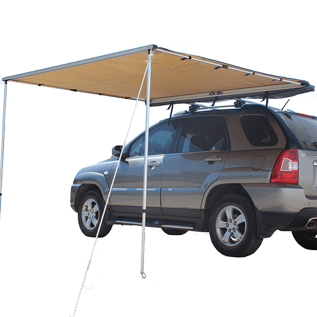 Trustmade 6'*6' Car Side Awning Rooftop Pull Out Tent Shelter Black Cover + Beige Inside