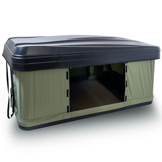 Trustmade Hard Shell Rooftop Tent 2mins Setup 100% Waterproof 50mm Mattress for Campping 2-3 Person Pick Up Available Black + Green