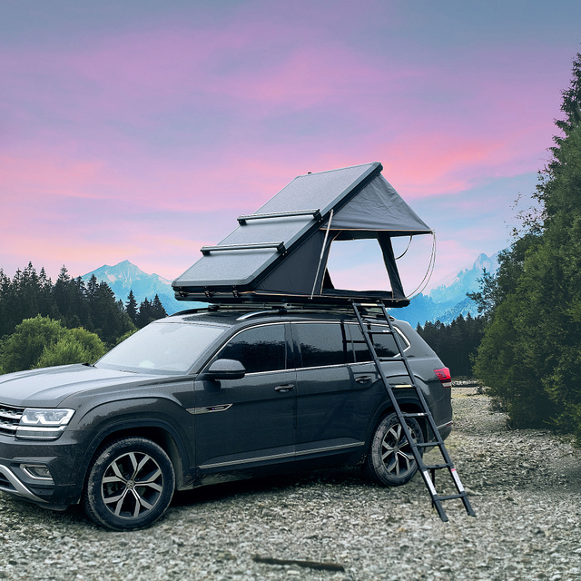 Trustmade Triangle Aluminium Black Hard Shell Beige Rooftop Tent Scout MAX Series